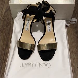 Jimmy Choo Marine suede + metallic leather sandals